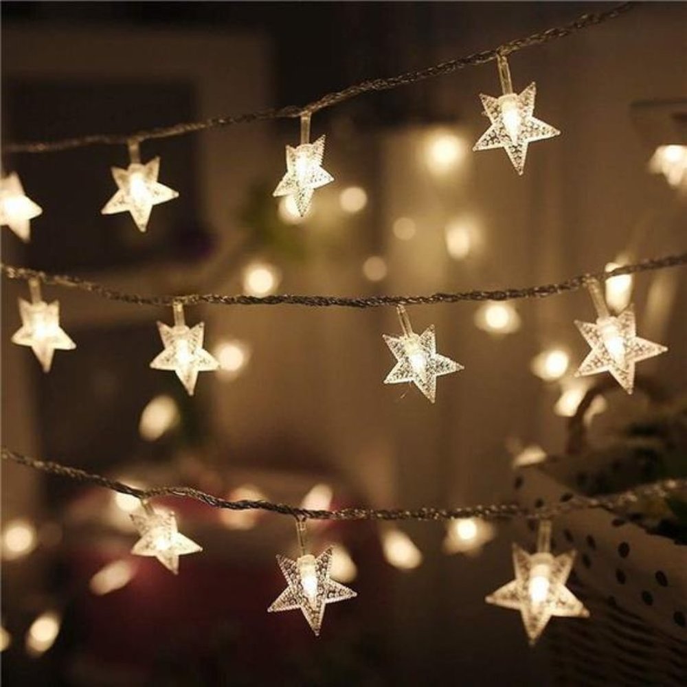 100 LED Star String Lights, Plug in Fairy String Lights Waterproof, Extendable